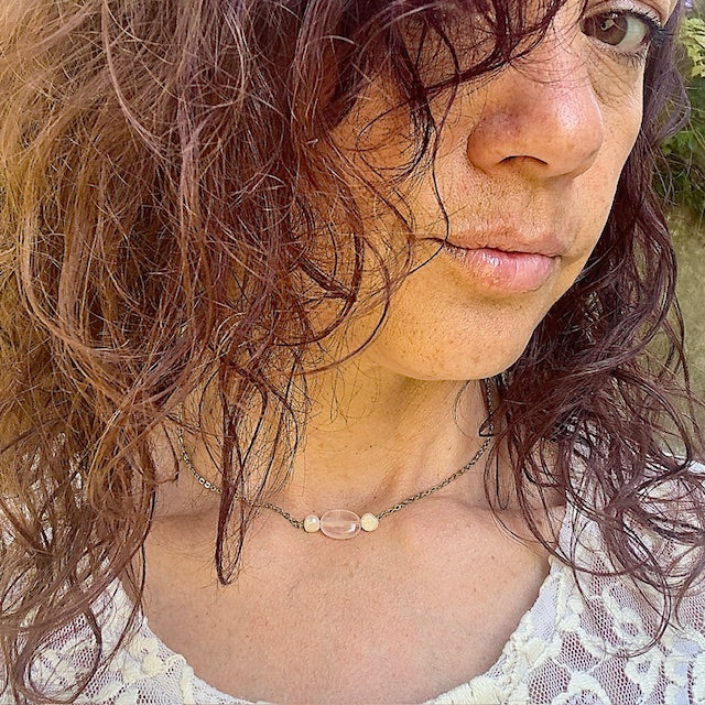 Collier Lily Rose (création unique doré)