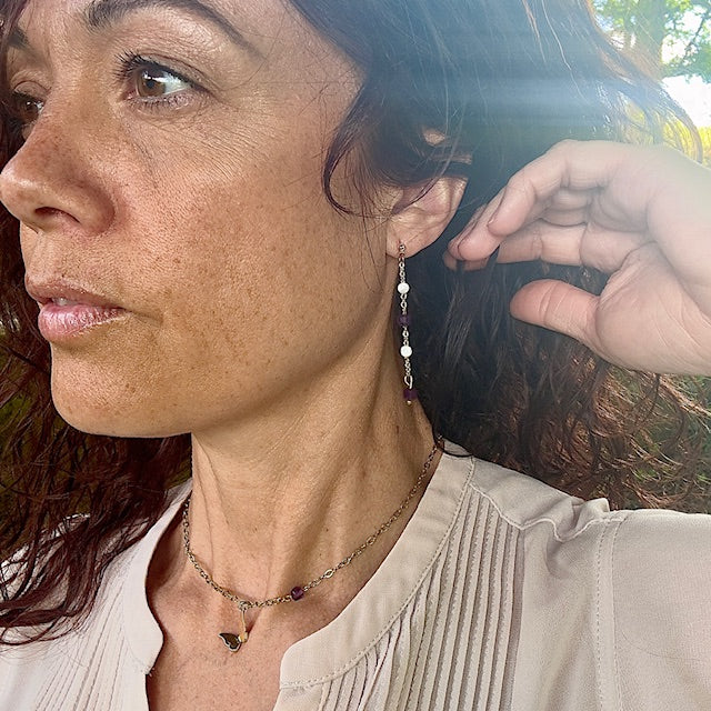Boucle d'oreilles Sissi (création unique doré)