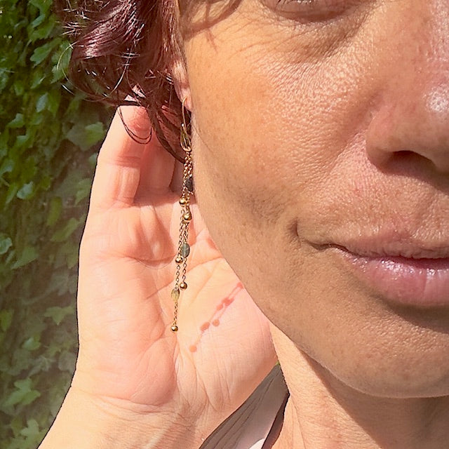 Boucles d'oreilles Nina (création unique doré)