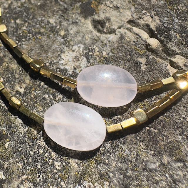 Collier Lily rose (création unique doré)