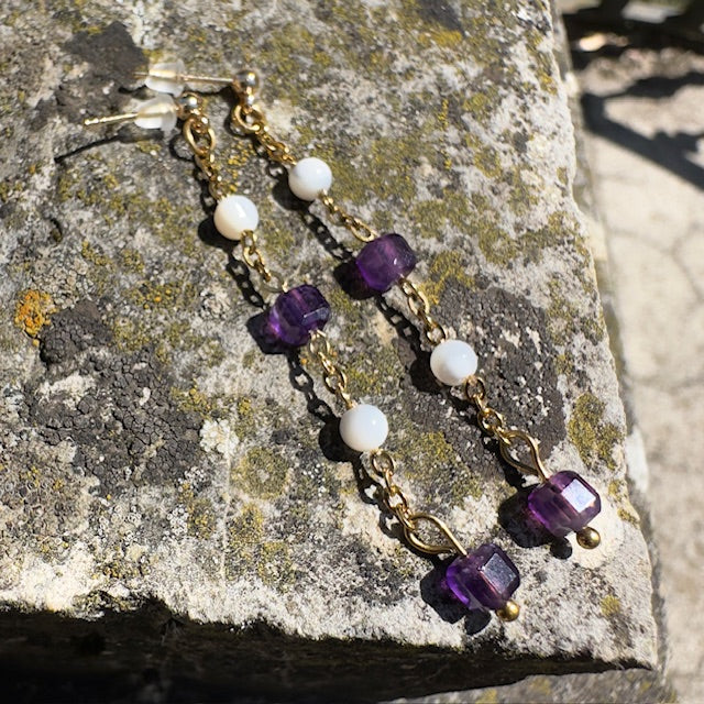 Boucle d'oreilles Sissi (création unique doré)