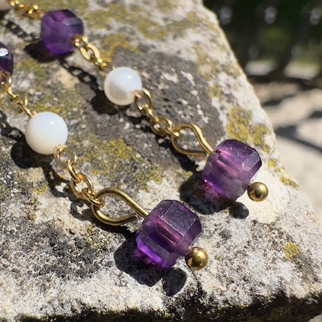 Boucle d'oreilles Sissi (création unique doré)