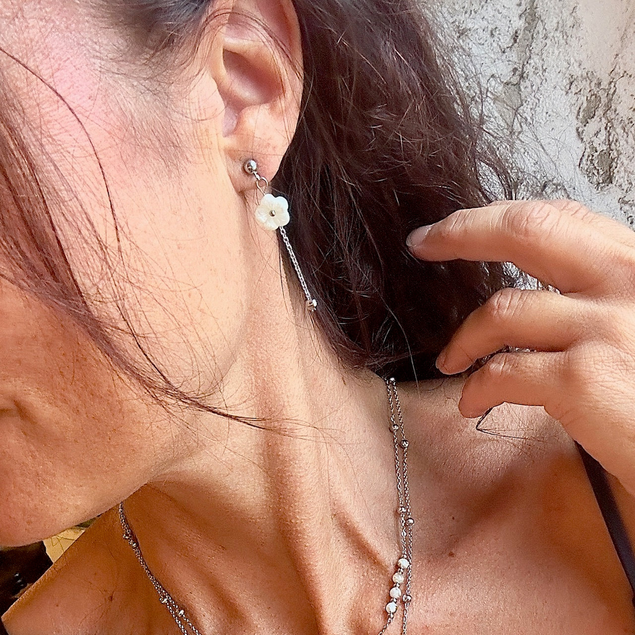 Boucles d'oreilles Ludivine (création argenté)