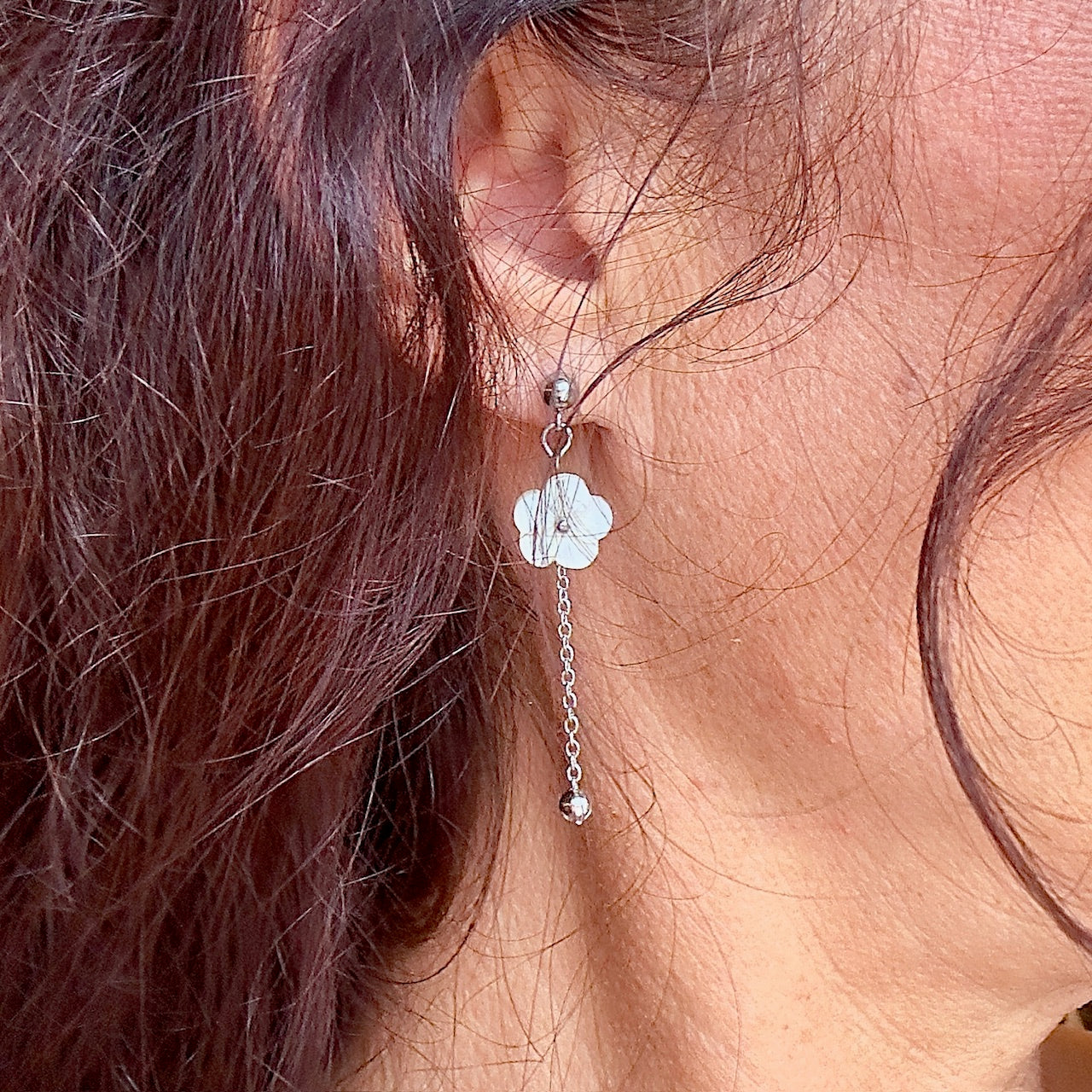 Boucles d'oreilles Ludivine (création argenté)