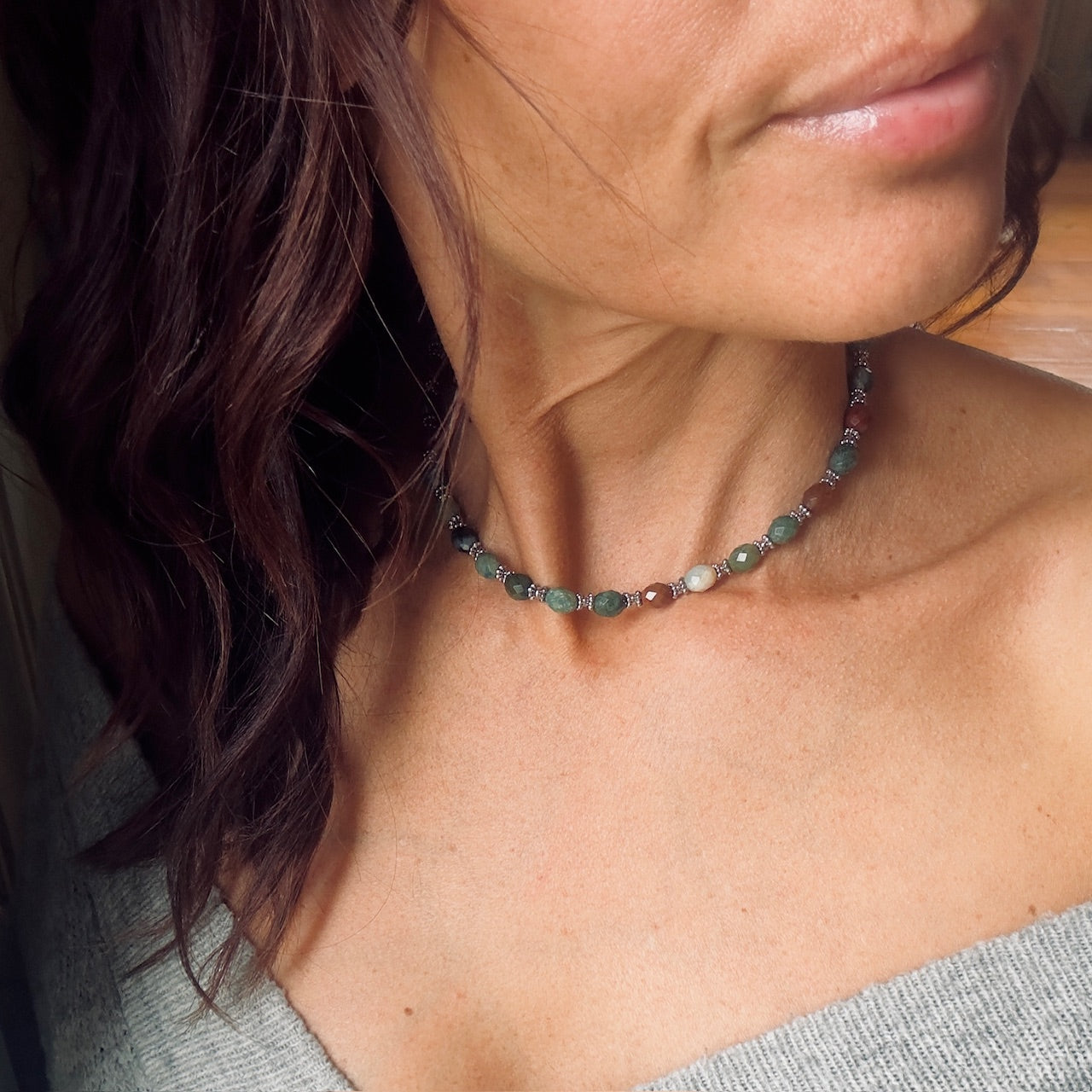 Collier Nora argenté (création)