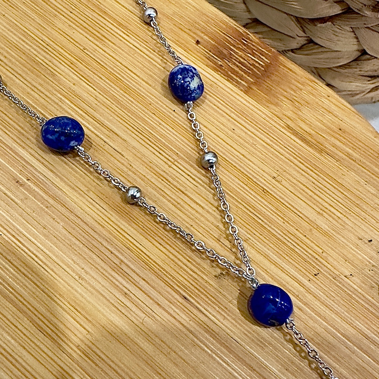 Collier Y Céleste argenté (création)