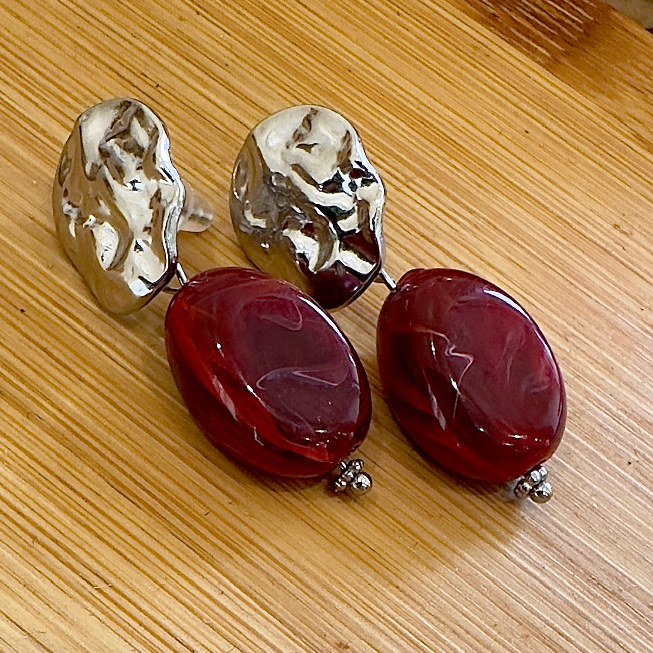 Boucles d'oreille marbella argenté (création)