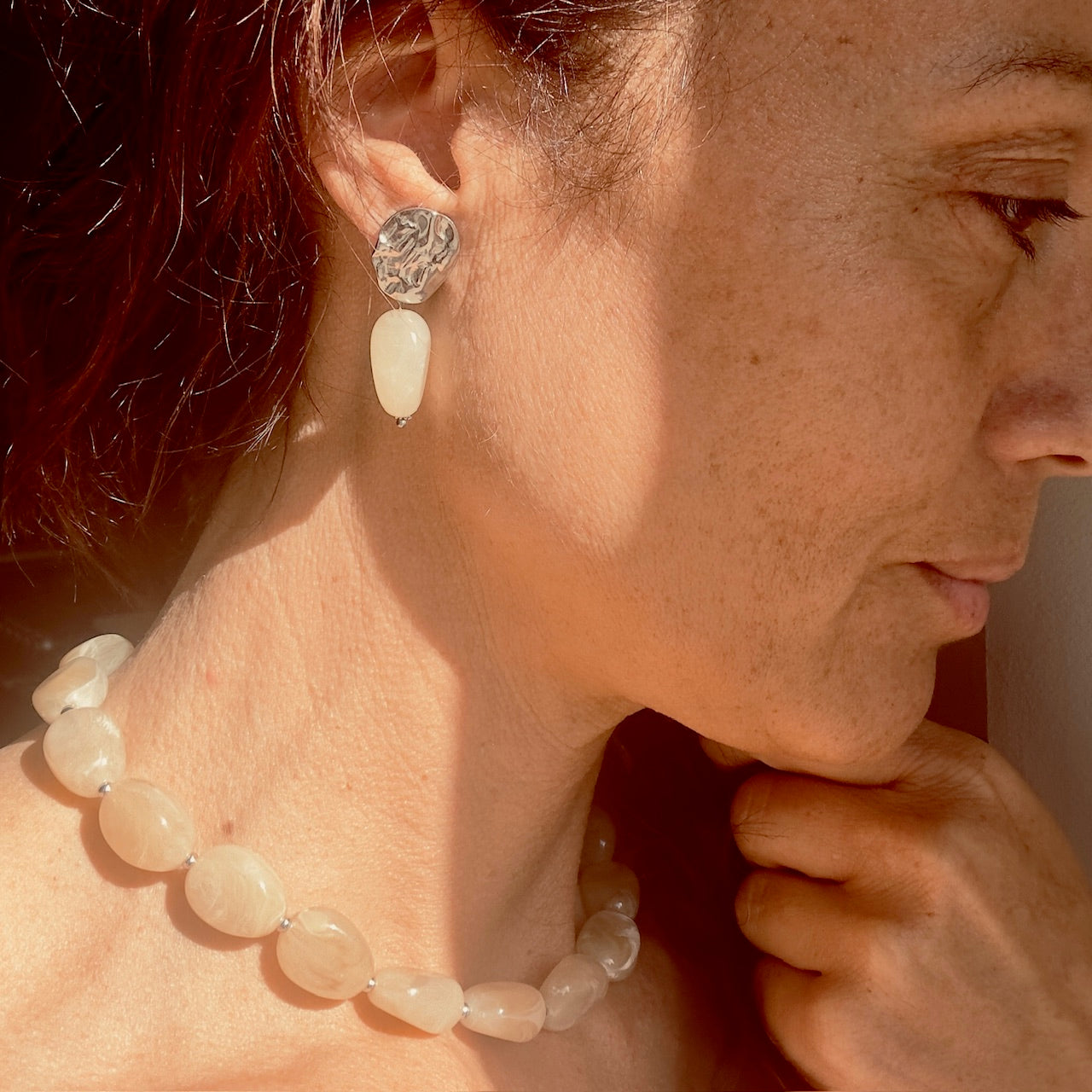 Boucles d'oreille marbella argenté (création)