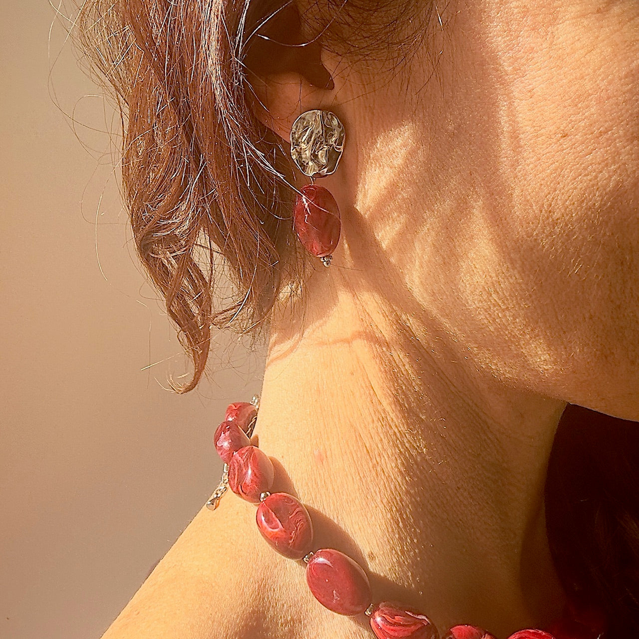 Boucles d'oreille marbella argenté (création)