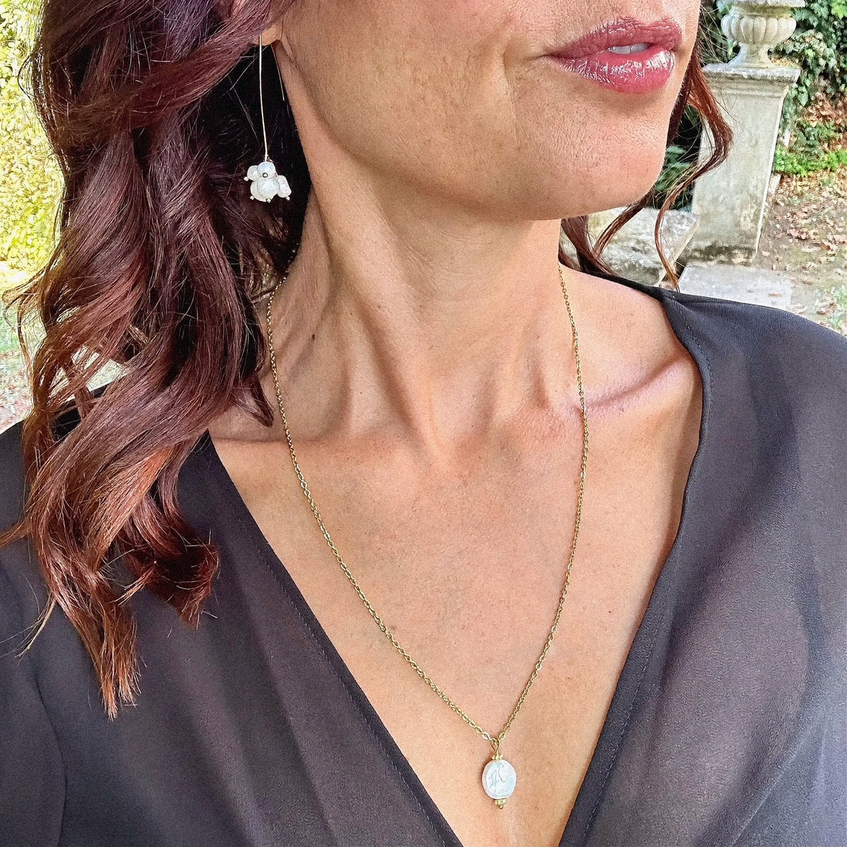 Boucles d'oreilles pendante Ilona (création)