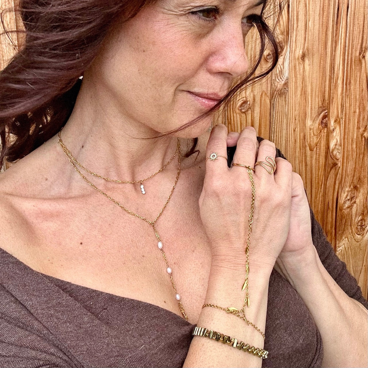 Collier double Y Angie (création)