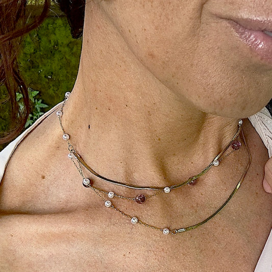 Collier Lilou (création unique doré)