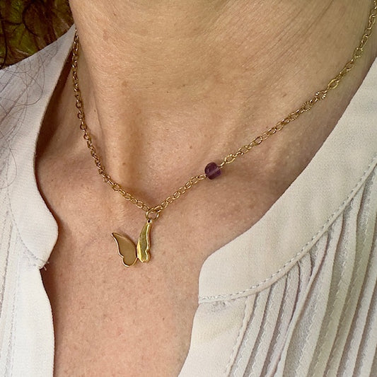 Collier Ange ( création unique doré)