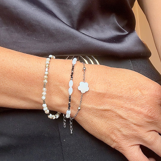 Bracelet Agathe (création unique argenté)