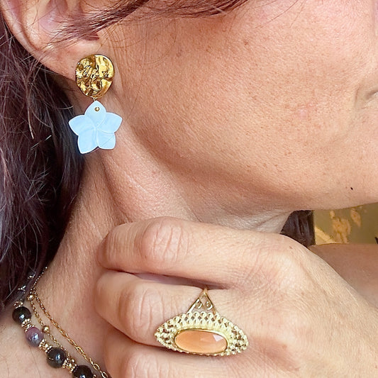 Boucles d'oreilles Isis(création argenté/doré)