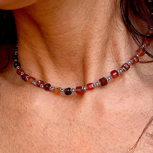Collier Sigma argenté  (création)