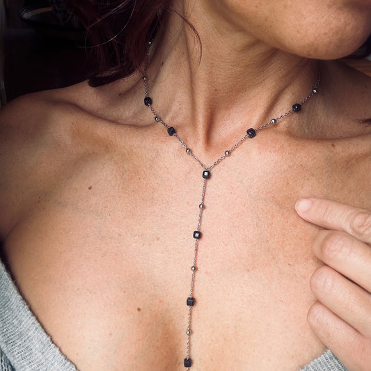 Collier Y Orelle argenté (création)