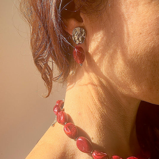 Boucles d'oreille marbella argenté (création)