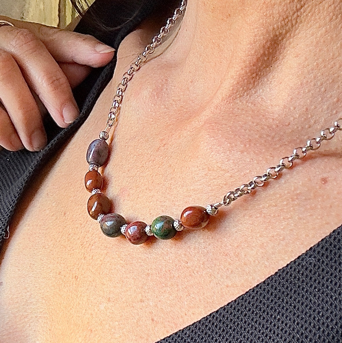 Collier Mauranne argenté(création)