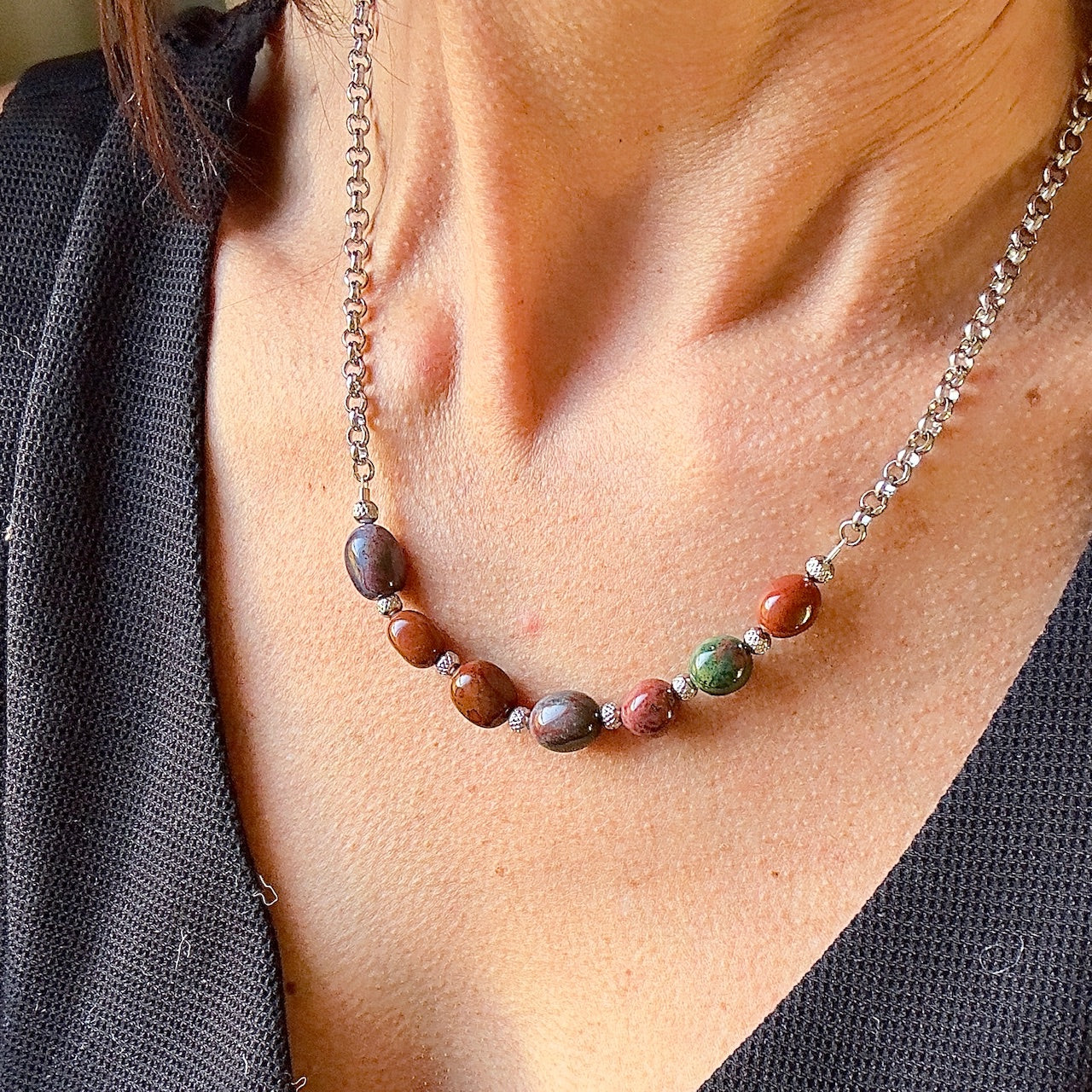 Collier Mauranne argenté(création)