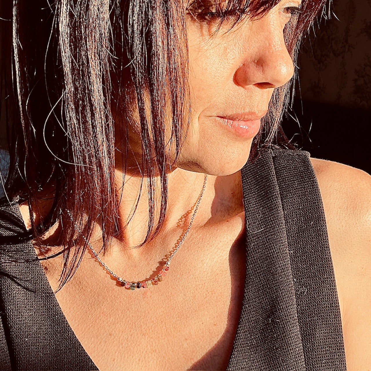 Collier Bloom argenté (création)