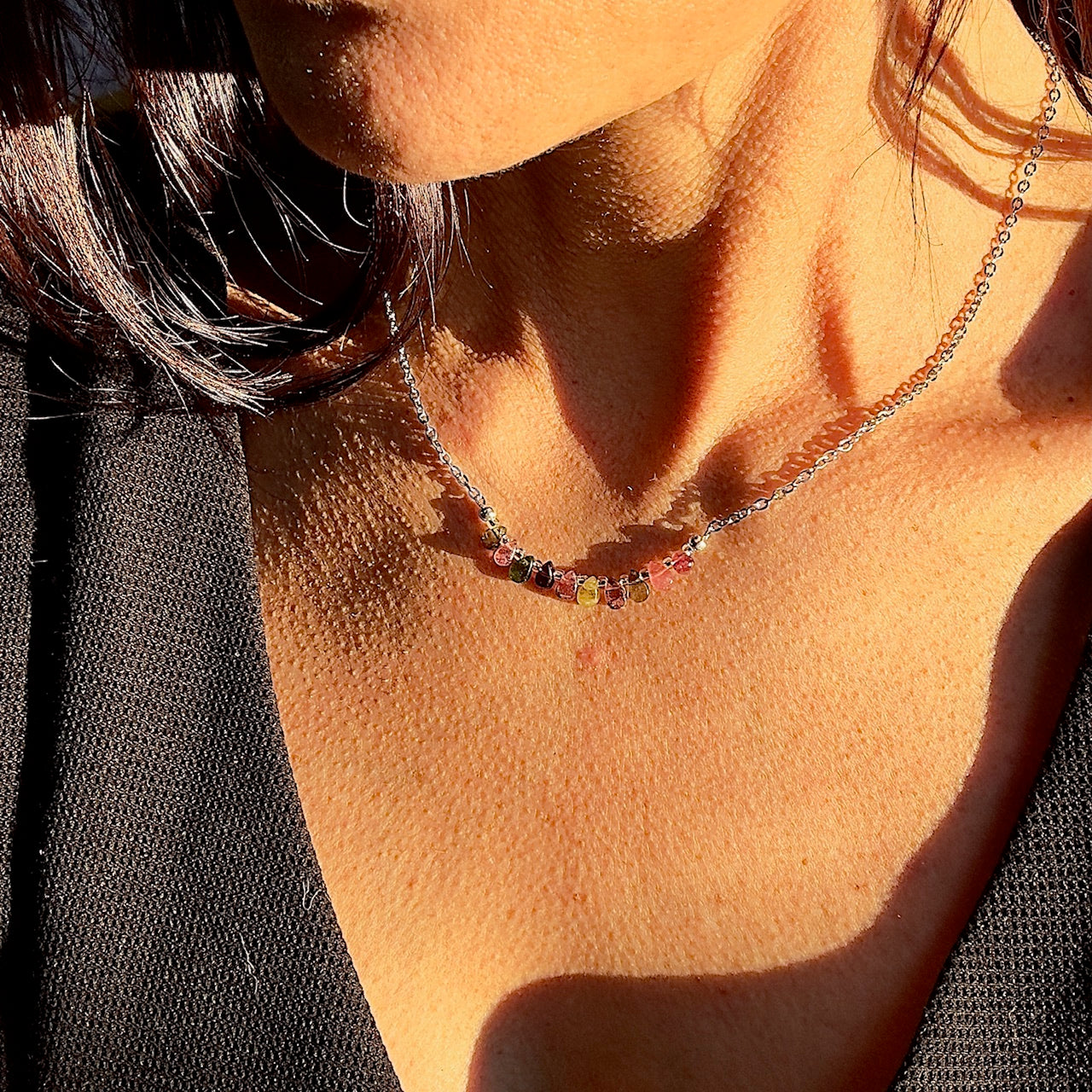 Collier Bloom argenté (création)