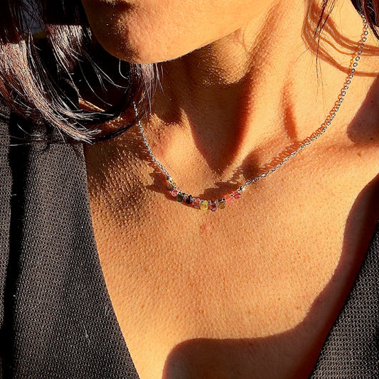 Collier Bloom argenté (création)