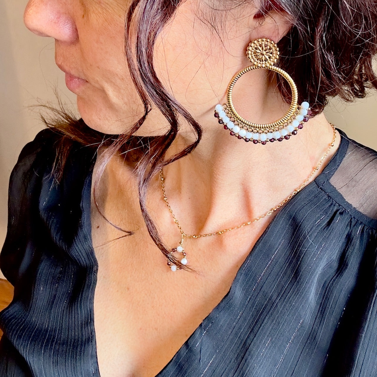 Boucles d'oreilles Najua (création)