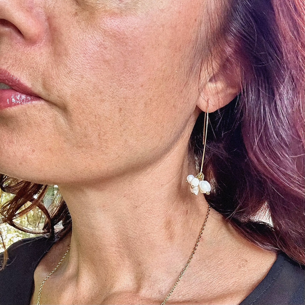 Boucles d'oreilles pendante Ilona (création)