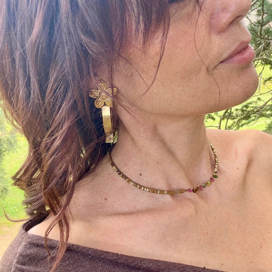 Boucles d'oreilles à clipser Marguerite (création)