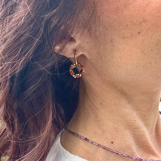 Créoles à clipser Agate (création)