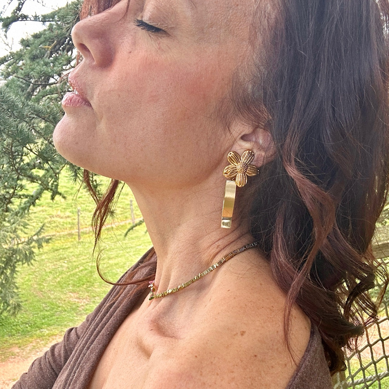 Boucles d'oreilles à clipser Marguerite (création)